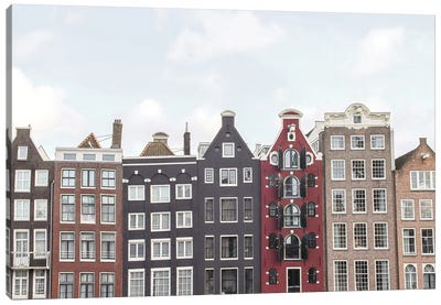 Amsterdam Canal Houses Canvas Art Print - Netherlands