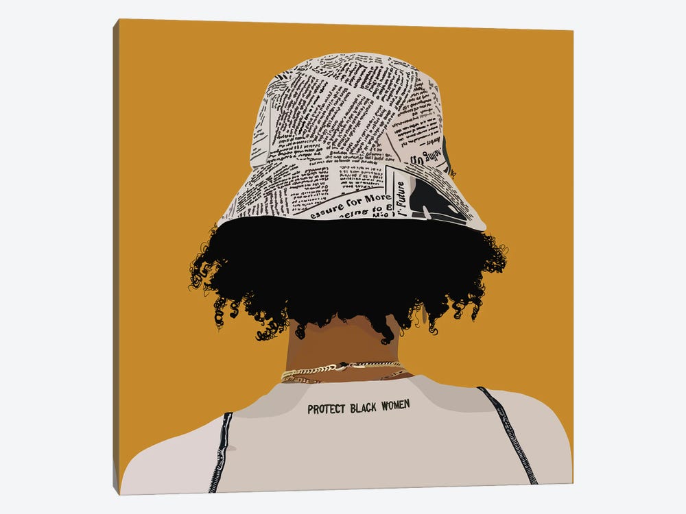 Protect Black Women Yellow by Artpce 1-piece Canvas Art