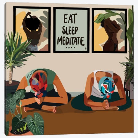 Eat Sleep Meditate Canvas Print #HSM120} by Artpce Canvas Wall Art