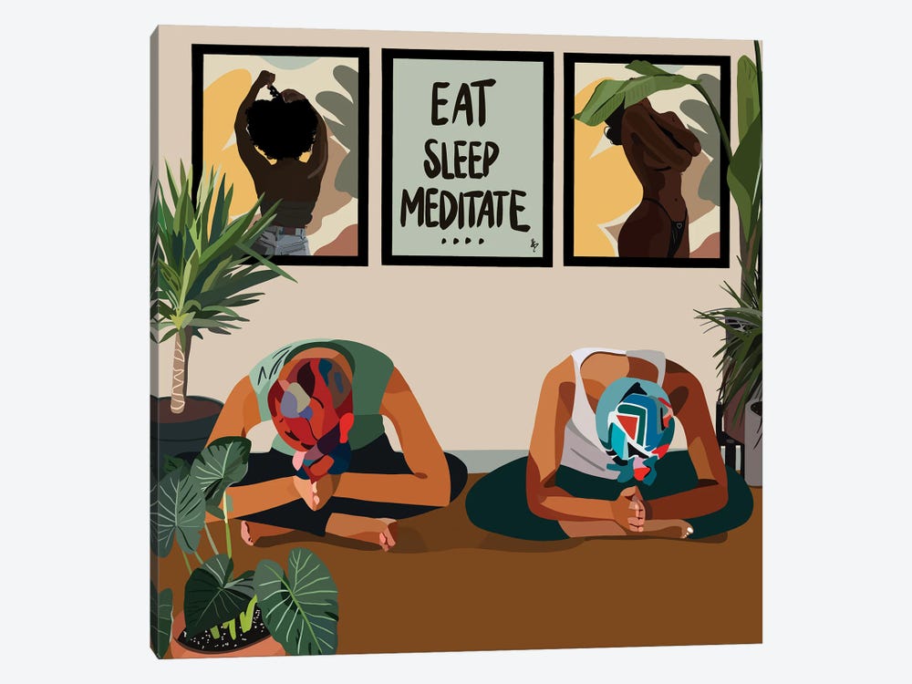 Eat Sleep Meditate by Artpce 1-piece Canvas Art Print