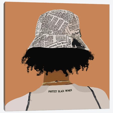 Protect Black Women Canvas Print #HSM14} by Artpce Canvas Art