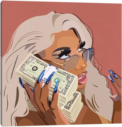 Meg Money Canvas Art Print - Money Art