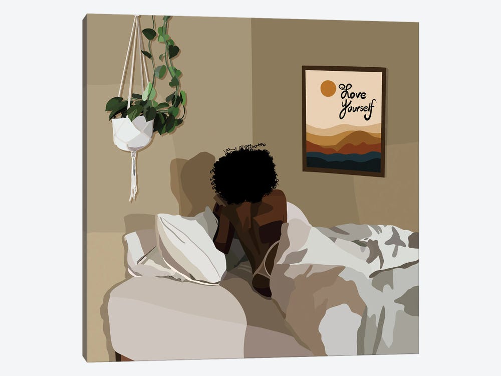 Book In Bed by Artpce 1-piece Canvas Print