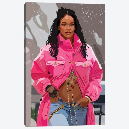 Rihanna Baby Bump Canvas Print #HSM166} by Artpce Canvas Print