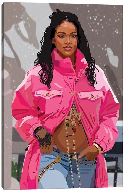 Rihanna Baby Bump Canvas Art Print - Rihanna