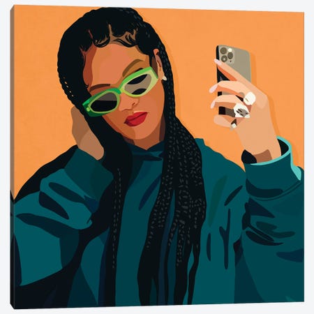 Rihanna II Canvas Print #HSM169} by Artpce Canvas Art