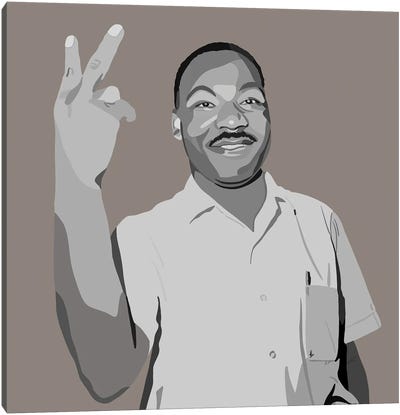 MLK Peace Canvas Art Print - Peace Sign Art