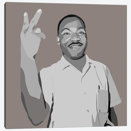 MLK Peace Canvas Print #HSM29} by Artpce Canvas Wall Art
