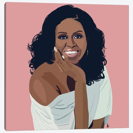 Michelle Obama Canvas Print #HSM30} by Artpce Canvas Art Print