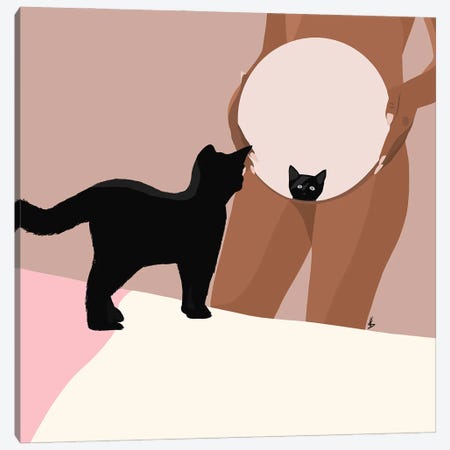 Kitty Cat Canvas Print #HSM32} by Artpce Canvas Print