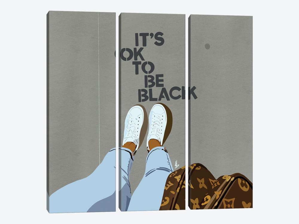 It's OK To Be Black by Artpce 3-piece Canvas Print