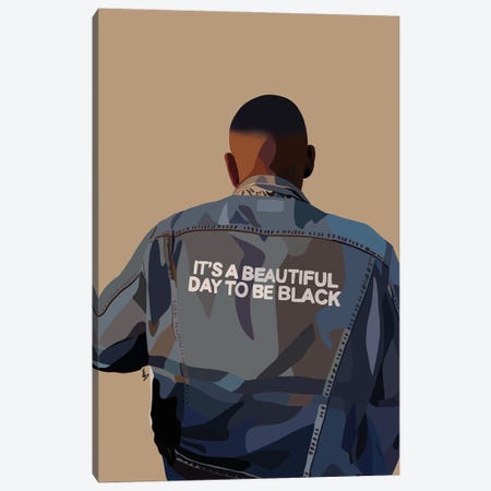 It's A Beautiful Day To Be Black Canvas Print #HSM36} by Artpce Canvas Art