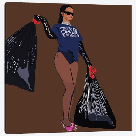 Take Out The Trash Canvas Print #HSM4} by Artpce Canvas Art Print