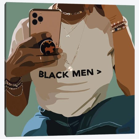 Black Men Canvas Print #HSM62} by Artpce Canvas Wall Art