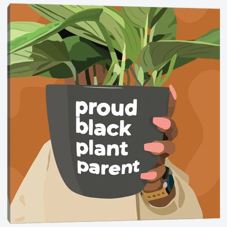 Black Plant Parent Canvas Print #HSM87} by Artpce Art Print