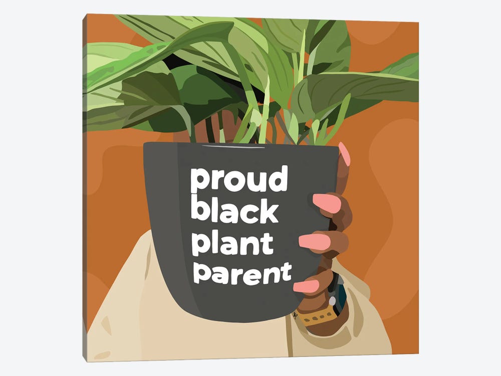 Black Plant Parent by Artpce 1-piece Canvas Artwork