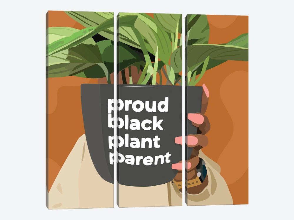 Black Plant Parent by Artpce 3-piece Canvas Artwork