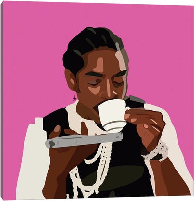 Sips Tea Canvas Art Print - Art by 50 Women Artists