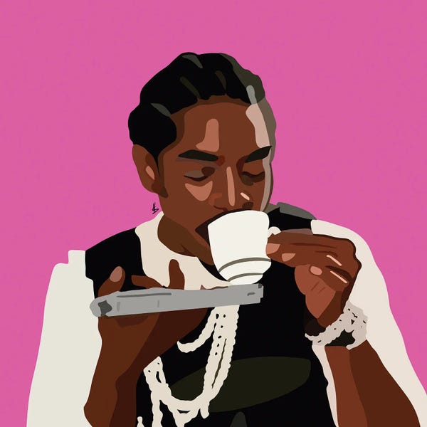 Purple: Sips Tea by Artpce