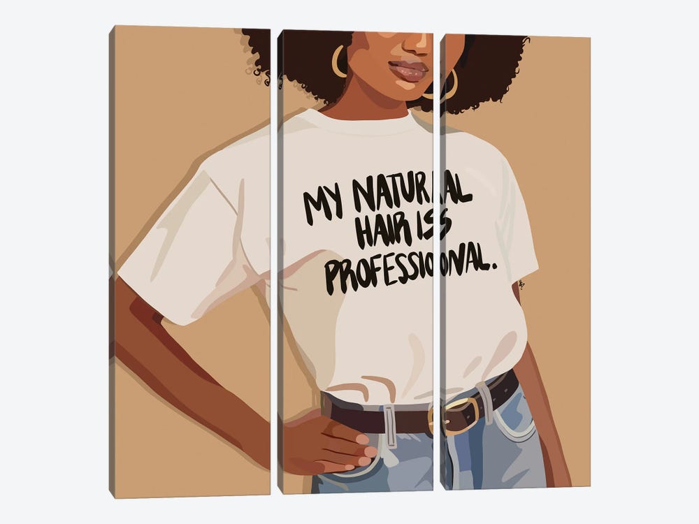 Natural Hair Is Professional by Artpce 3-piece Canvas Art