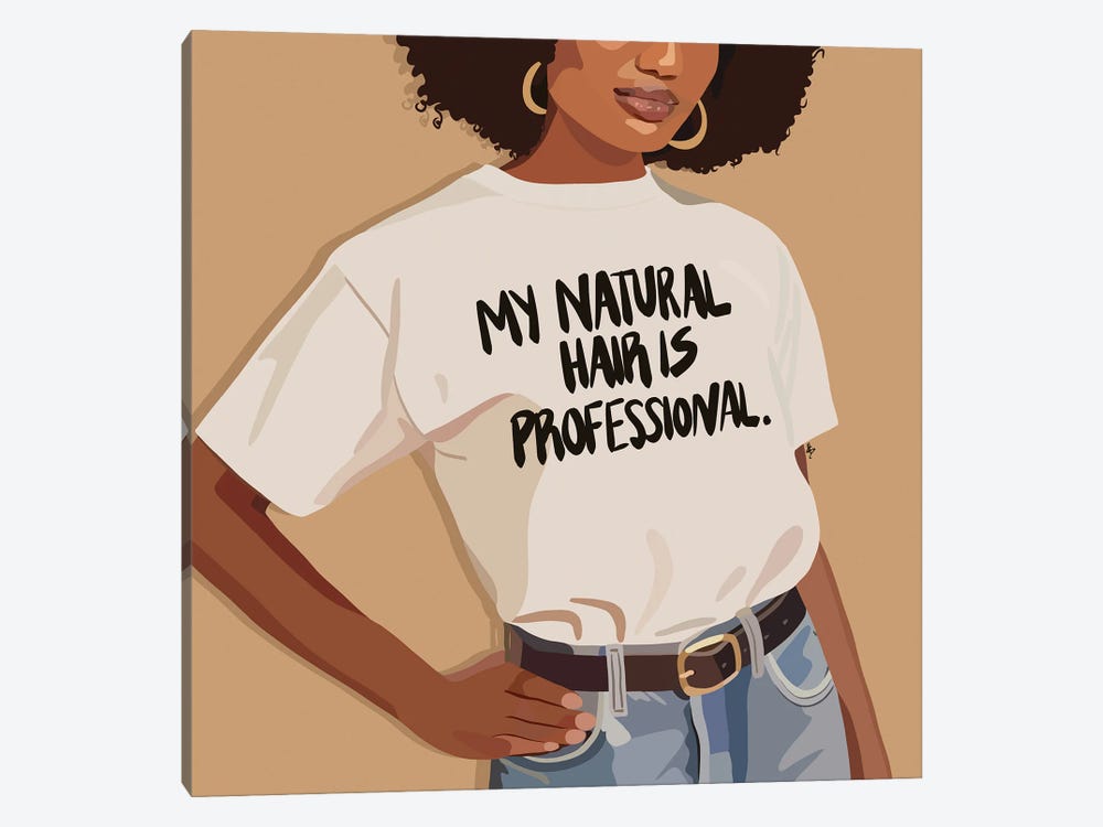 Natural Hair Is Professional by Artpce 1-piece Canvas Art