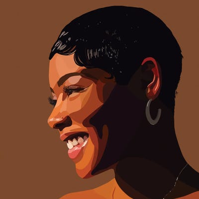 Brown Skin Girl by Artpce metal wall art