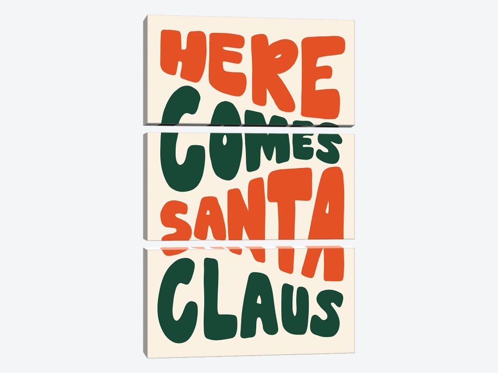 Here Comes Santa Claus by Amanda Houston 3-piece Canvas Artwork