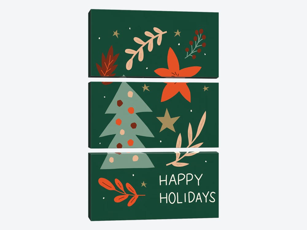 Happy Holidays by Amanda Houston 3-piece Canvas Art Print