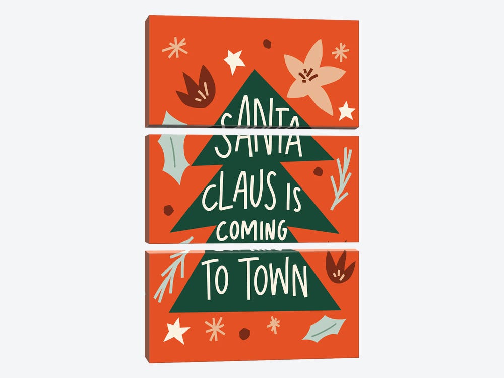 Santa Claus is Coming to Town by Amanda Houston 3-piece Art Print