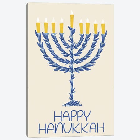 Happy Hanukkah I Canvas Print #HSO1} by Amanda Houston Canvas Wall Art