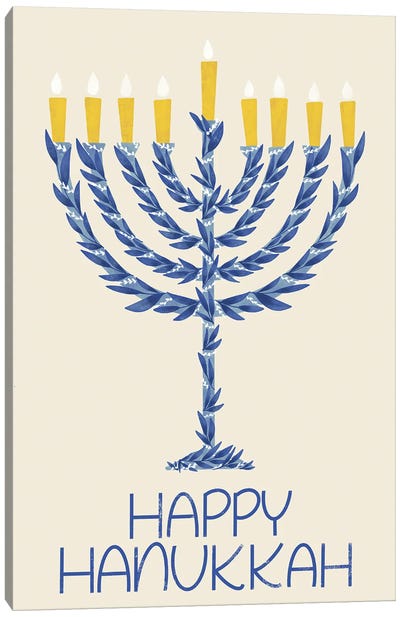 Happy Hanukkah I Canvas Art Print - Hanukkah Art