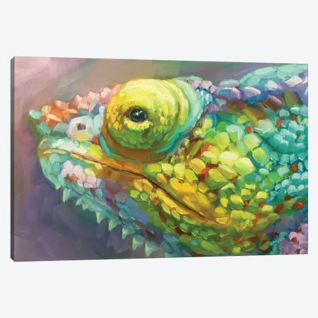 Chameleon Study Canvas Print #HSR20} by Holly Storlie Canvas Print
