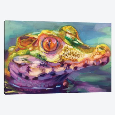 Baby Crocodile Study Canvas Print #HSR28} by Holly Storlie Canvas Print
