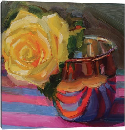 Rose With Copper Mug Canvas Art Print - Holly Storlie
