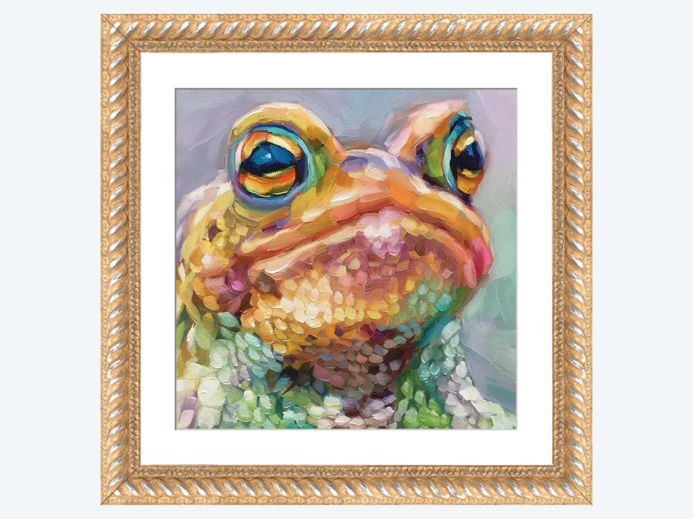 Mini Frog. 4x4 Painting, Frog Art Tiny Wall Hanging Stretched Canvas,  Handmade Original Miniature Wall Hanging Art, Canvas Frog Painting 