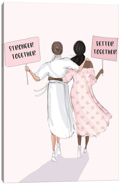 Stronger Together Better Together Canvas Art Print - Black Lives Matter Art