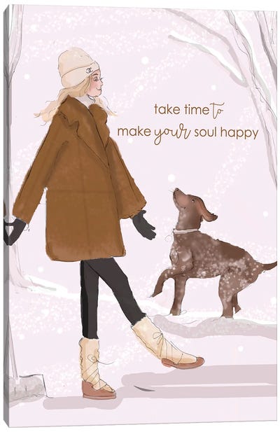 Take Time To Make Your Soul Happy Canvas Art Print - Snow Art