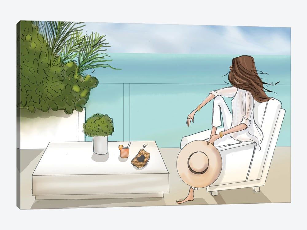 Weekend In Miami On The Terrace by Heather Stillufsen 1-piece Canvas Art