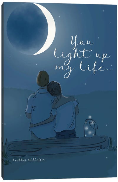 You Light Up My Life Canvas Art Print - Crescent Moon Art