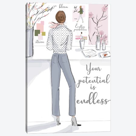 Your Potential Is Endless Canvas Print #HST170} by Heather Stillufsen Canvas Artwork