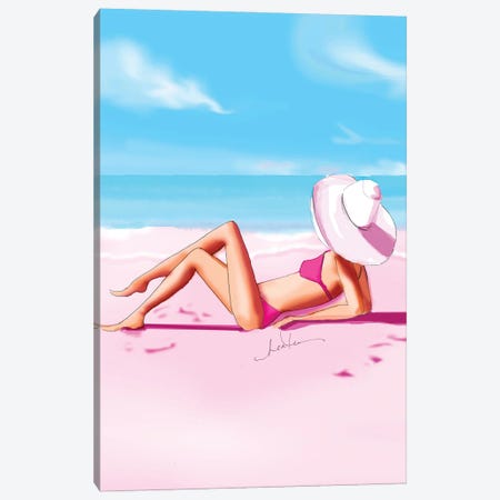 Pink Beach Canvas Print #HST173} by Heather Stillufsen Canvas Artwork