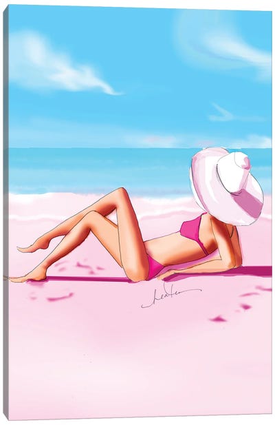 Pink Beach Canvas Art Print - Heather Stillufsen