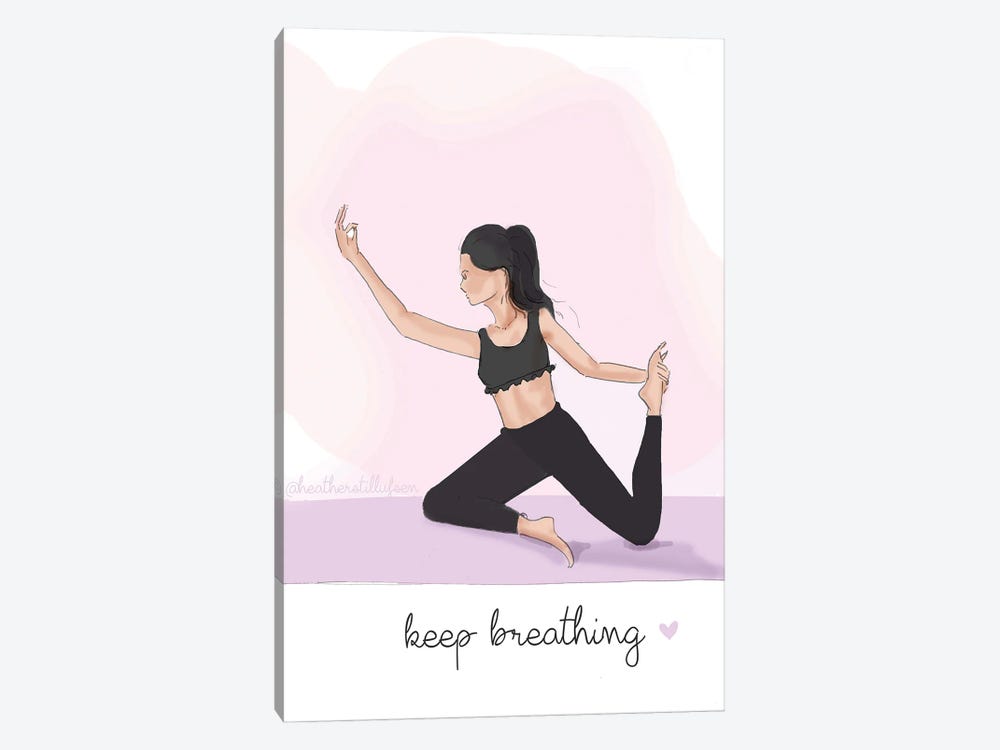Yoga Art Keep Breathing by Heather Stillufsen 1-piece Canvas Wall Art