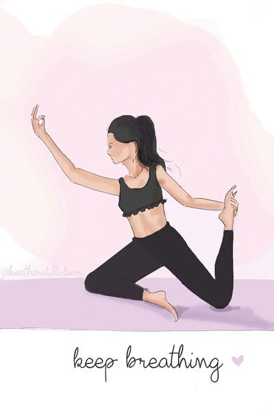 Yoga: Yoga Art Keep Breathing by Heather Stillufsen