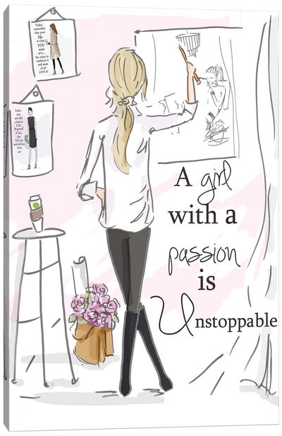 A Girl With A Passion Is... Canvas Art Print - Determination Art