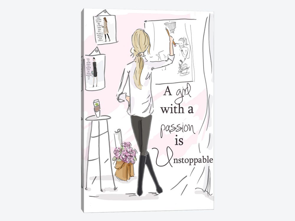 A Girl With A Passion Is... by Heather Stillufsen 1-piece Canvas Wall Art