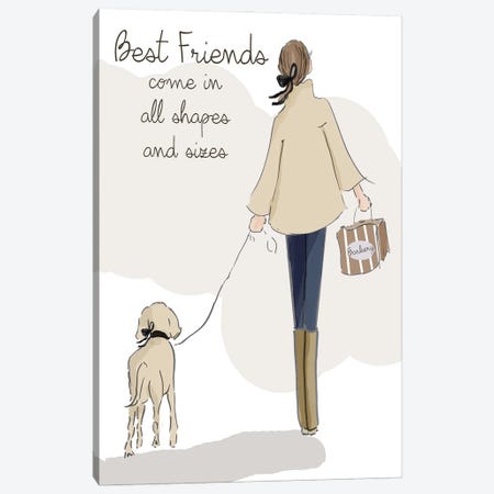 Best Friends Come In All Shapes Canvas Print #HST23} by Heather Stillufsen Art Print