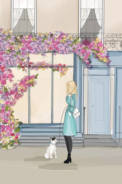 Bookshelves And Flowers by Heather Stillufsen metal wall art