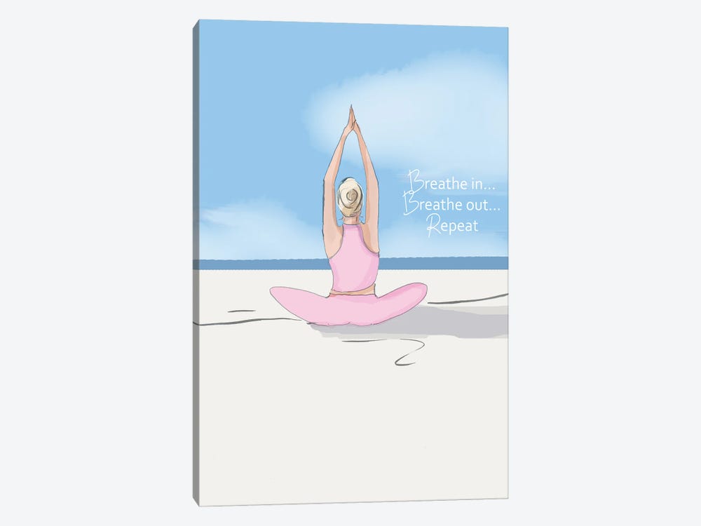 Breathe In Breathe Out Repeat by Heather Stillufsen 1-piece Canvas Print
