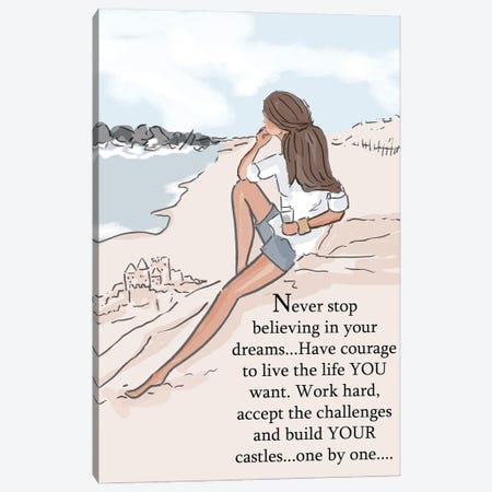 Build Your Sandcastles Canvas Print #HST31} by Heather Stillufsen Canvas Artwork